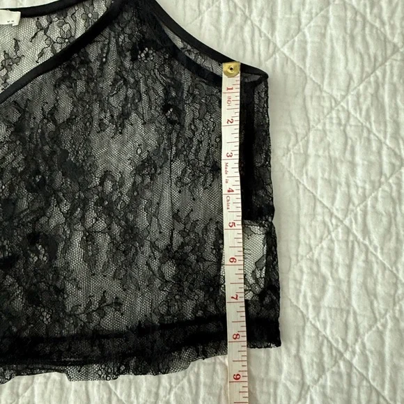 NWOT OAK + FORT Sheer Black Lace Camisole - Picture 3 of 5